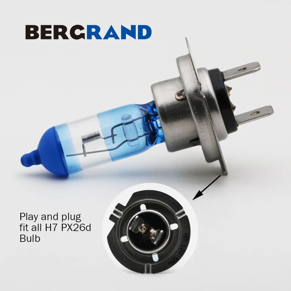 2 шт. 4200K H7 55W 12V Противотуманные фары галогенная лампа PX26d Xenon Super Vision Ultra 30% Plus