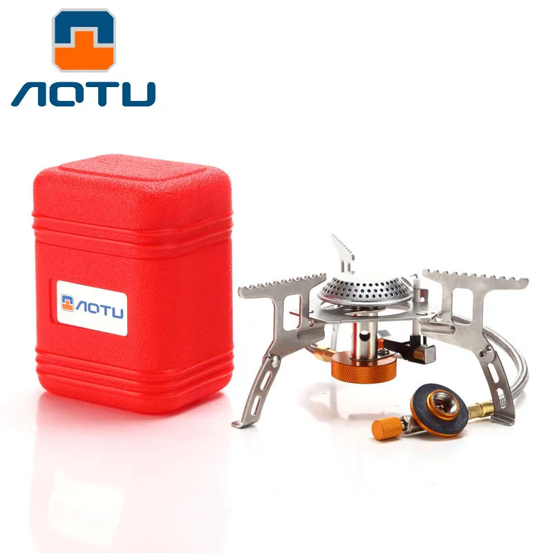 only stove Новая наружная газовая плита, складная электронная плита, походные газовые горелки для кемпинга, портативные разделительные печи+ 10 тарелок, ветровое стекло - Цвет: only stove
