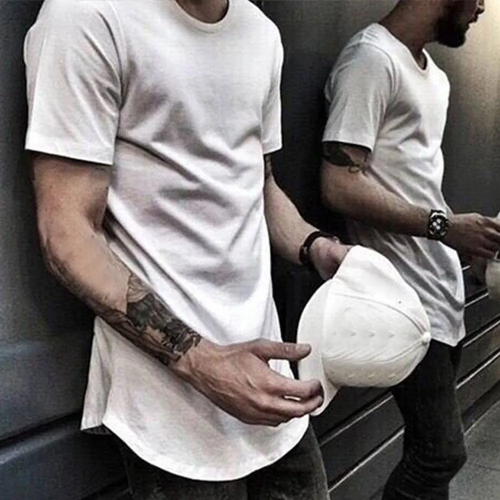 Tshirt 2019 Summer Men's Cotton T-Shirt Basic Crew Neck Hip Hop Solid Slim T-shirt Casual For Male Free Shipping | Мужская одежда