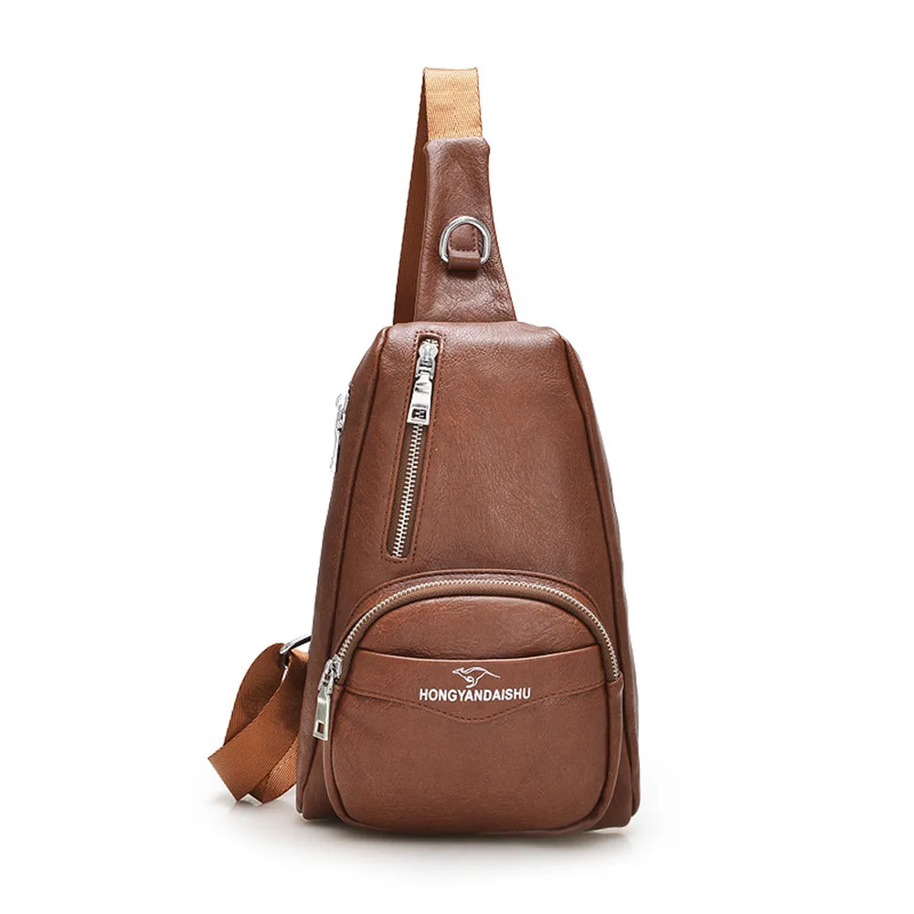 Роскошные искусственная кожа груди мешок для мужчин Crossbody мужская повседневная