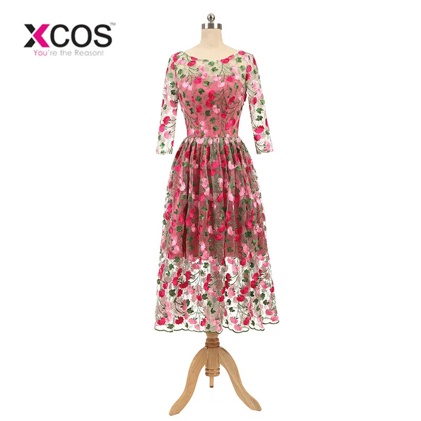 XCOS Robe De Soiree 2018 элегантное платье с вырезом &quotлодочка&quot Роскошная вышивка