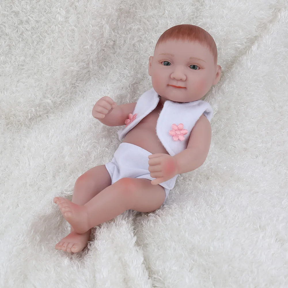 10 inch Mini Reborn Baby Doll Toys Kids Full Vinyl Bath Play Christmas Gift Promotion Lifelike Collection Girls NPKDOLL | Игрушки и
