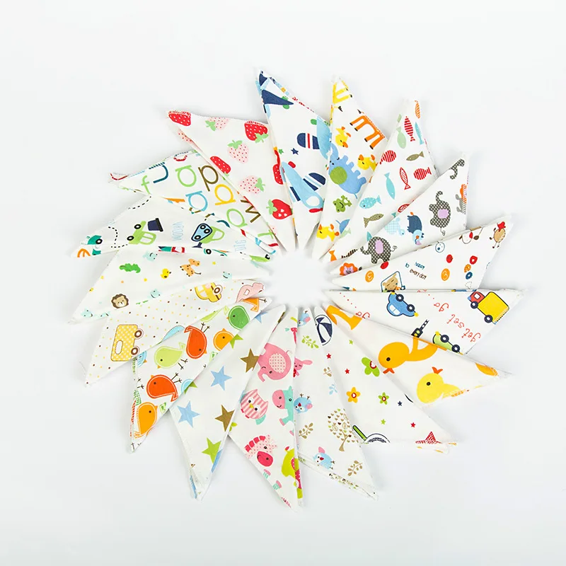 Милые треугольные нагрудники из 100% хлопка с двойным принтом детский нагрудник