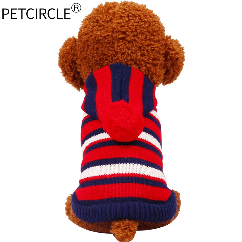 PETCIRCLE новая осенняя и зимняя одежда для маленьких больших собак полосатый свитер