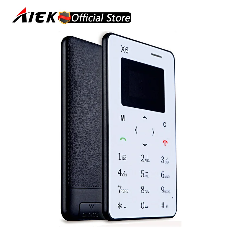 AIEK X6 ультратонкий кардфон мини телефон английская Арабская русская клавиатура Low