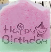 size 5x5cm happy birthday natural handmade soap acrylic seal Mini DIY natural organic glass stamp chapter - Цвет: size 5x5cm