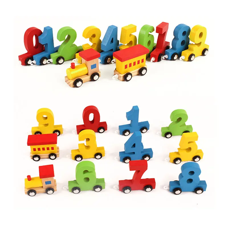 

Wooden Toys Baby Digital Train Number Counting Wooden Toys Early Learning Educational Toddler Toy For Children YG0544H