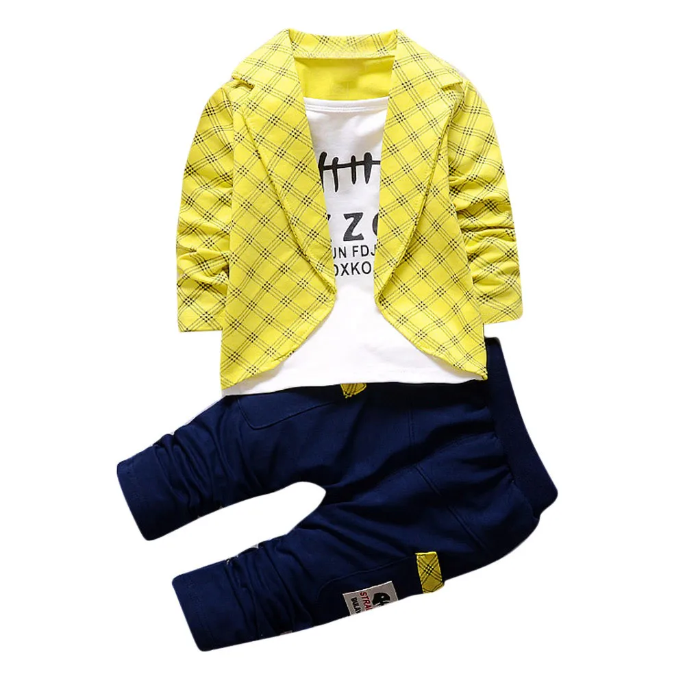 MUQGEW kids dresses for boys 2pcs Toddler Baby Boys Kids Shirt Tops+ Long Pants Clothes Outfits Gentleman Set baju anak#y2 |