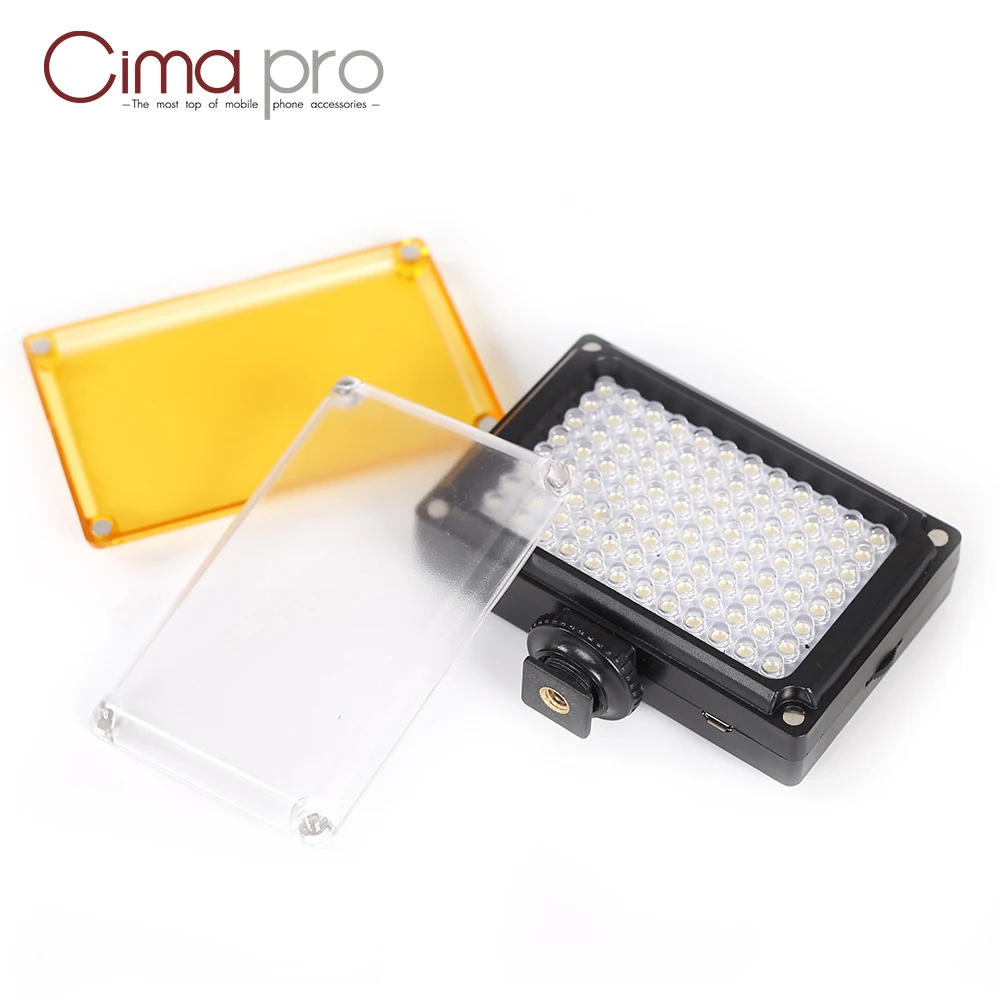 CimaPro 96 LED video light portable selfie fill spotlight with hotshoe for smartphone cellphone camera internet celebrity |