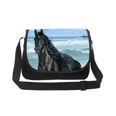 Прохладный девочек-подростков школьная crossbag 3D Crazy Horse один сумка для детей среднего студента Книга сумка Для женщин одного плеча - Цвет: Арбузно-красный
