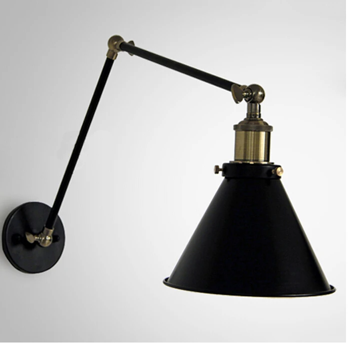 Винтажное промышленное настенное бра в стиле ретро наружное освещение черный