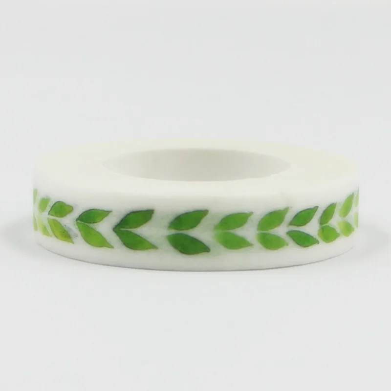 2 шт. декоративная клейкая лента с зелеными лепестками 1 см|washi tape adhesive|adhesive diylabel
