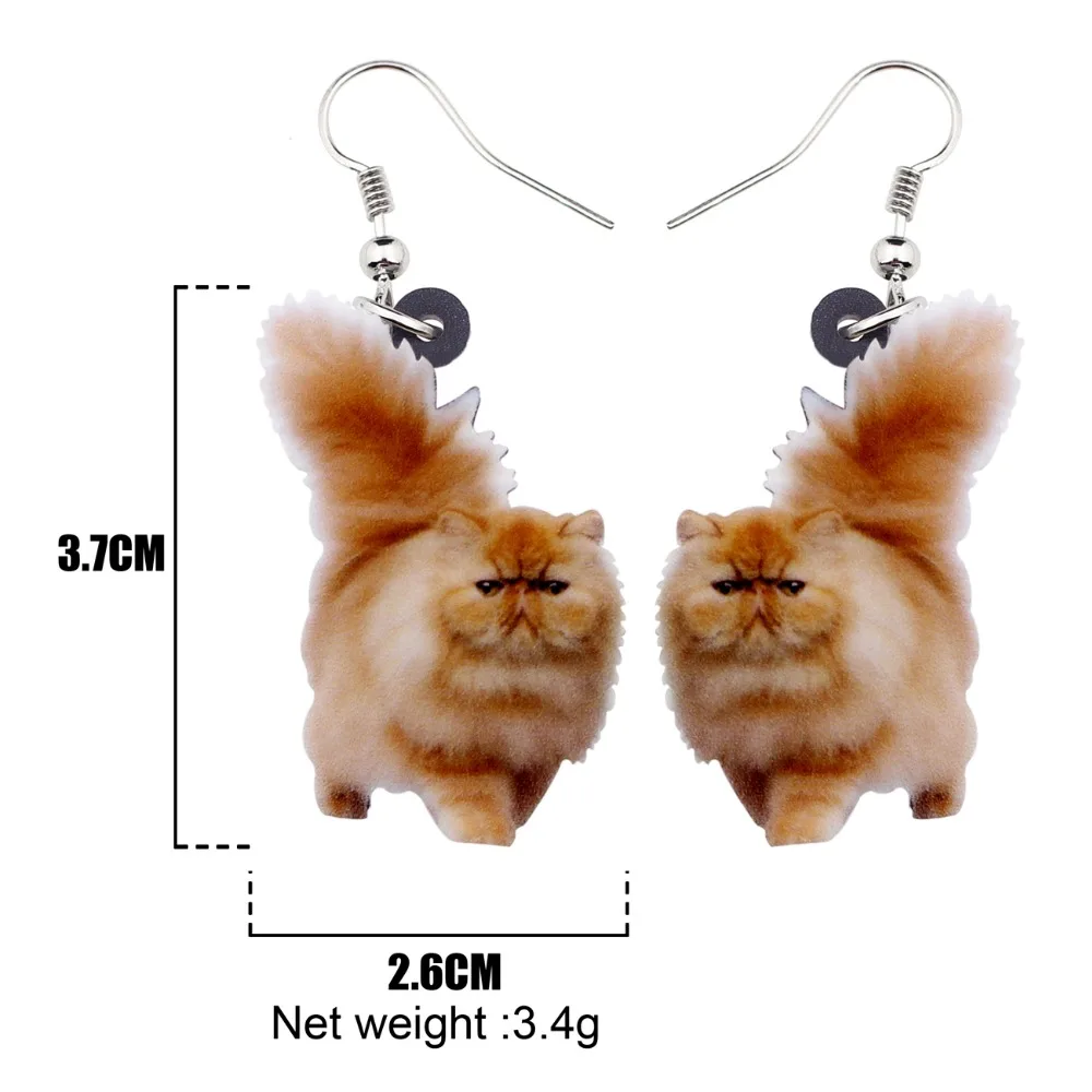 

Bonsny Acrylic Fluffy Fatty Cat Kitten Earrings Big Long Dangle Drop Lovely Animal Jewelry For Women Girl Ladies Kids Gifts Bulk