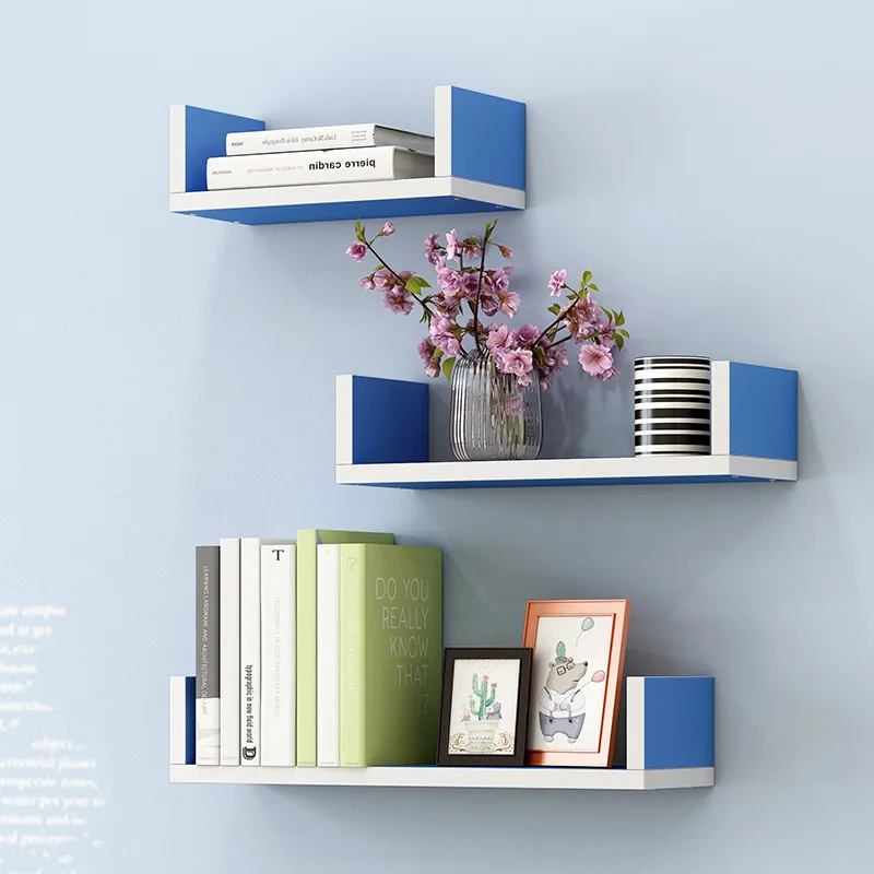 L138-blue Креативная книжная полка 3 шт настенный стеллаж для хранения спальня мебель для гостиной книжный шкаф подставка в горшках - Цвет: L138-blue