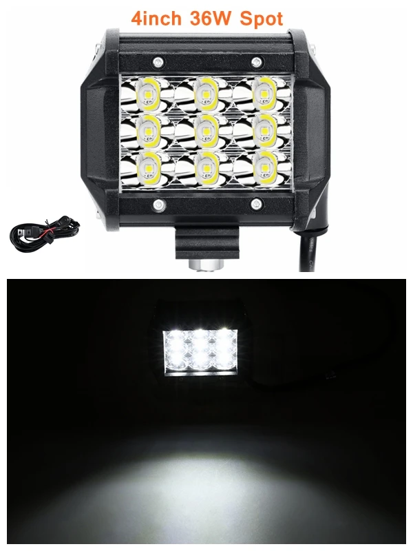 4inch 36W Spot Oslamp светодиодный светильник " 7" " 12" 2" 23" 2" 31" 4" 50 дюймов светодиодный светильник для внедорожника ATV 4x4 4WD трейлер грузовик 12 24v - Цвет: 4inch 36W Spot