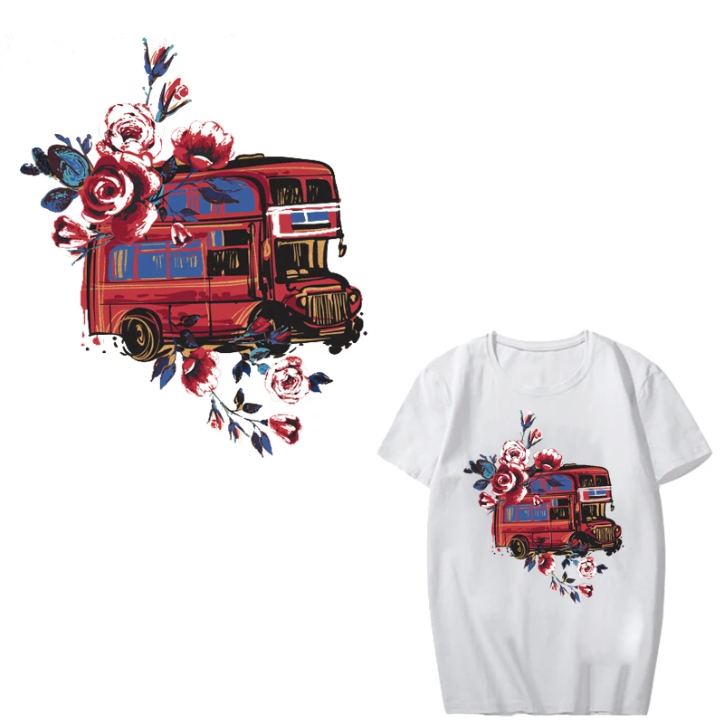 Свадебный автомобиль цветок патч термонаклейки для одежды девочек сделай сам