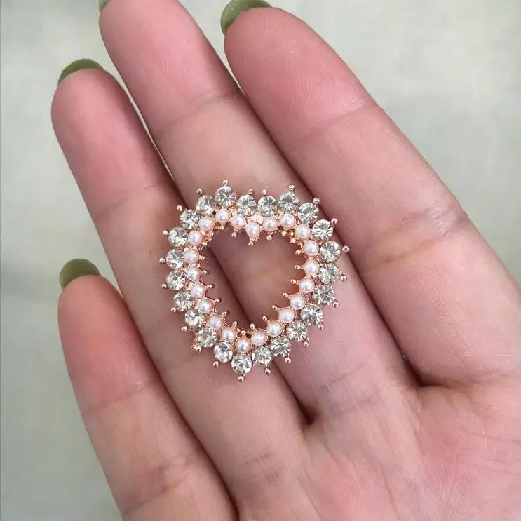 3 шт./лот 18 мм ширина плоская задняя Роза Золотая кнопка для приглашения сплав