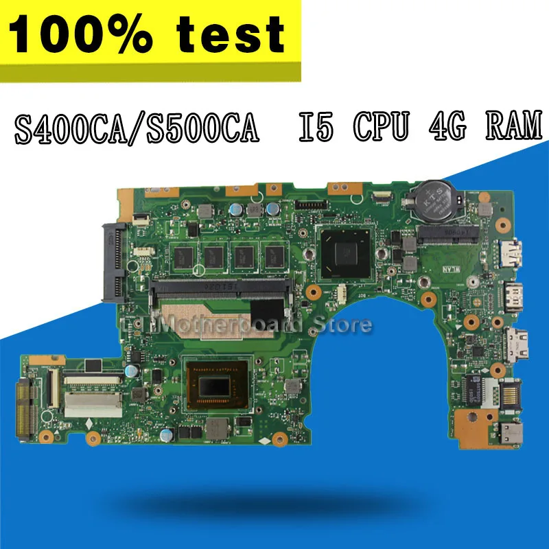 S400CA материнская плата 4G RAM I5 для For Asus S500CA S400C S500C S400 S500 ноутбука плата|heat sink|cpu cooling