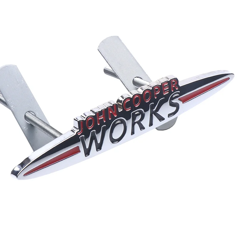 

Car styling 3D Metal Front Grille Badge Emblem Decal Sticker For Mini Cooper S John Works Clubman Countryman Auto Accessories