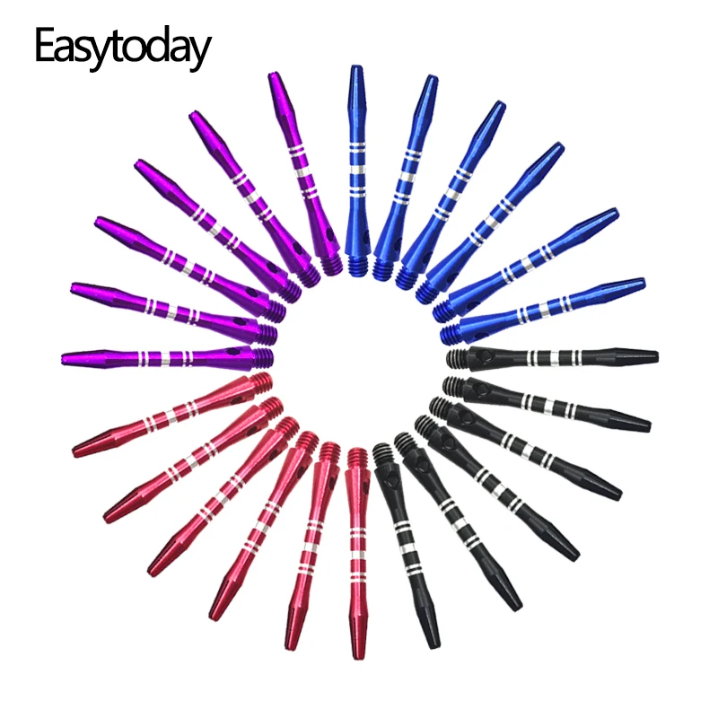 

Easytoday 24Pcs/set Darts Shafts Accessories Four Colors Aluminum Screw Dart Shaft Standard 2BA Professional Shafts Wholesale