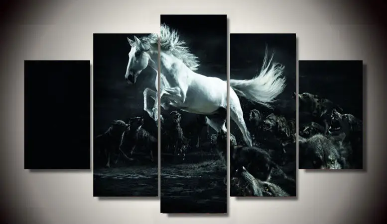 

HD Print 5 Pcs canvas art horse painting modern home decor wall art picture living room decor print Painting on canvas/PT0355