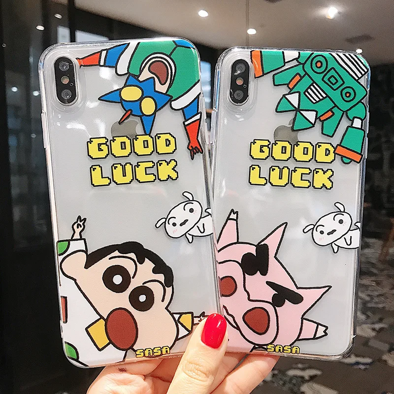 Милый мультфильм свинья для iphone XR Max мобильный телефон оболочка iphone6s 7 8 Plus Crayon Shin