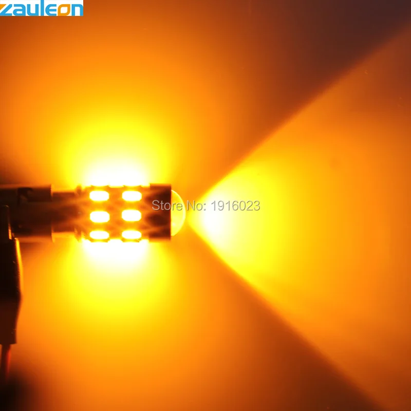 Zauleon 2pcs 1156 BAU15S PY21W LED Amber Yellow Turn Signal Light Auto Replace Lamp Parking Car-Styling | Автомобили и мотоциклы