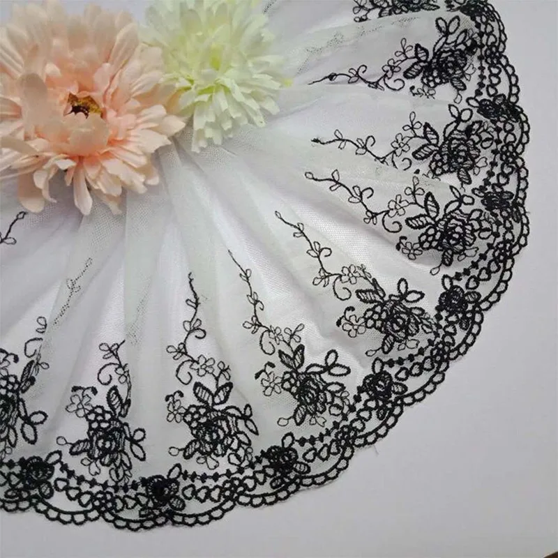 Beautiful 2Yards White Lace Ribbon Wide Embroidered lace trimmings for sewing accessories Wedding Clothing Fabric | Дом и сад