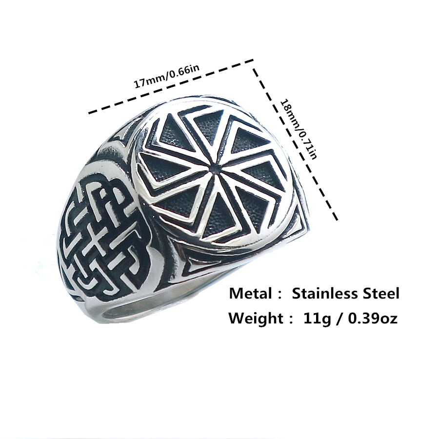 Кольцо унисекс из нержавеющей стали 316L в стиле панк готика Викинги славянский