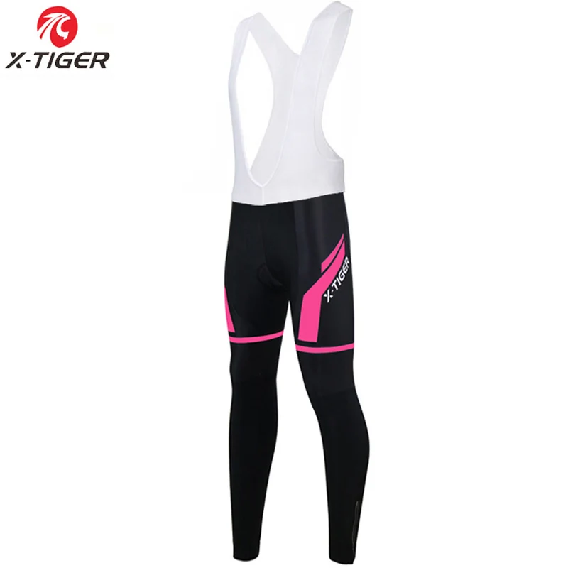 Winter Bib Pants X-Tiger женские сохраняющие тепло термальные MTB велосипедные брюки с 3D гелевыми мягкими зимними дорожными велосипедными штанами Ciclismo Pantalones - Цвет: Winter Bib Pants