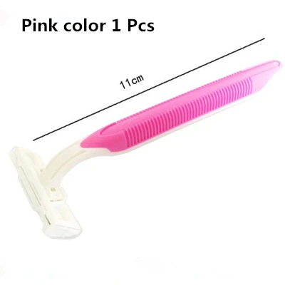 Pink 1 Pcs 1 Набор = 4 шт безопасная противоскользящая ручка 11x4 см из нержавеющей стали лезвия для бритвы с блистерной картой посылка инструменты для бритья для депиляции - Цвет: Pink 1 Pcs
