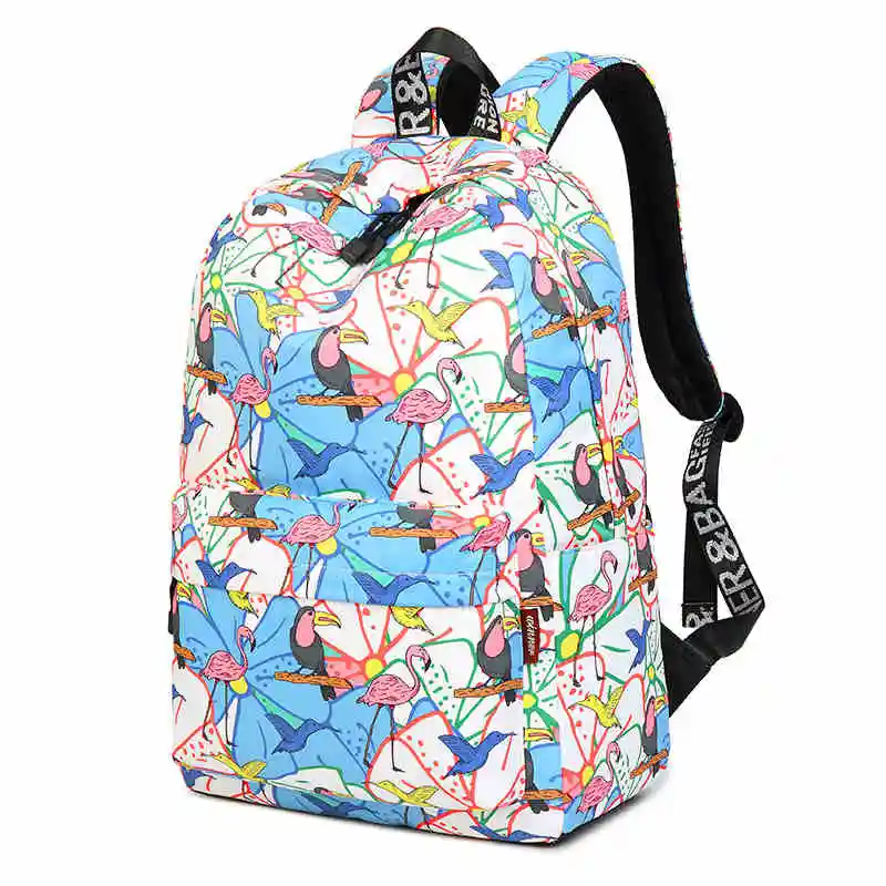 Beivah Designer Flamingo Printing Backpack Female Animal School Bags For Teenager Girls And Boys Mochila travel bag | Багаж и сумки