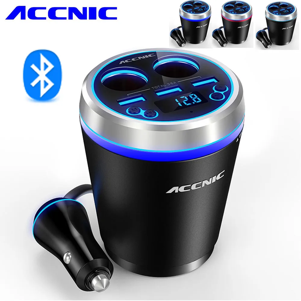 Автомобильный FM передатчик ACCNIC C1 Bluetooth Micro /TF SD музыкальный mp3 плеер Разветвитель