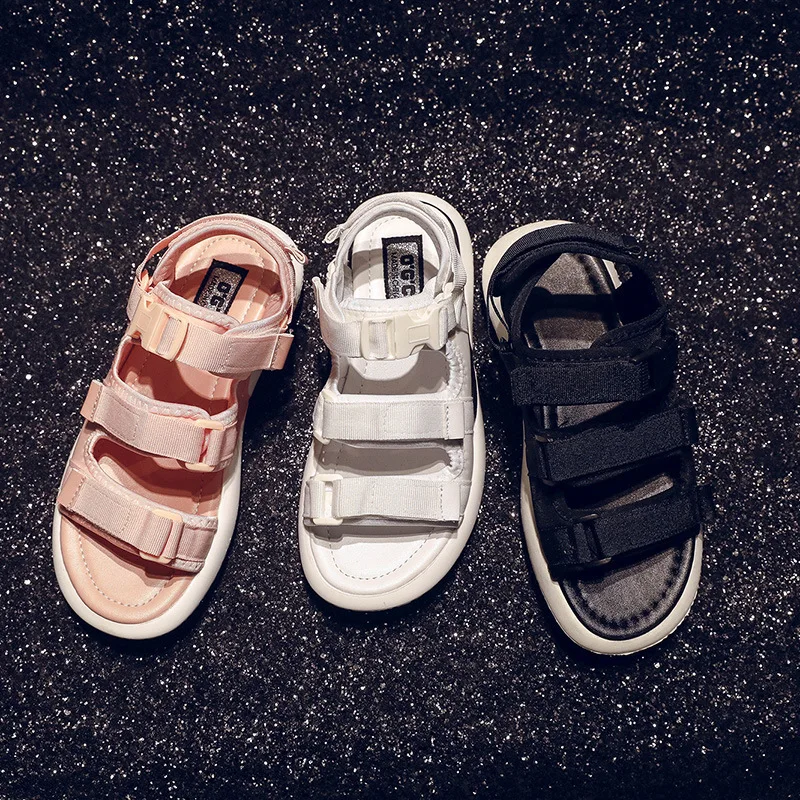 Женские пляжные сандалии на платформе INS розовые шлепанцы Женская