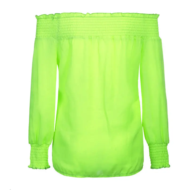 Модная женская сексуальная блузка 2019 повседневная с открытыми плечами и длинным