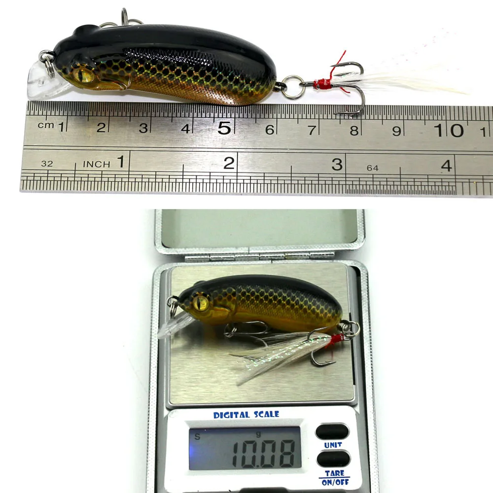 Оптовая продажа 100 шт./лот 60 мм 10 г жесткие рыболовные приманки кренкбейт 1 8-3 9 м