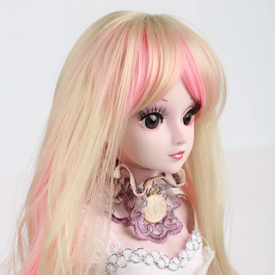 Allaosify длинные прямые BJD парик термостойкие синтетические поддельные волосы куклы