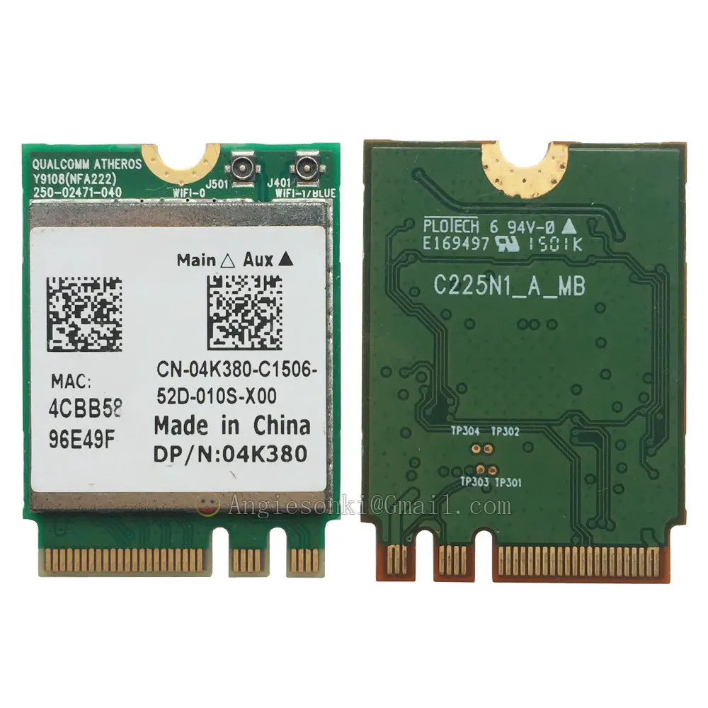 QCNFA222 ar5btb222 802.11a/b/g/n 300 мбит/с 2 4/5 ггц bluetooth BT4.0 wi fi WLAN карта для Atheros Dell 4K380 NGFF Toshiba Acer