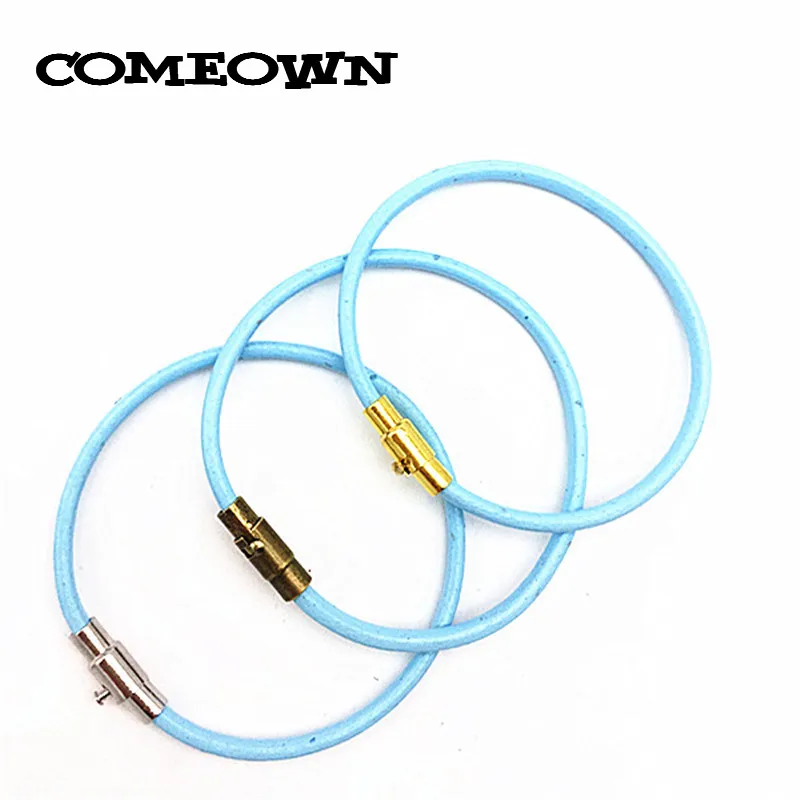 COMEOWN, женские модные браслеты и браслеты, 10 шт, 3 мм, 16-25 см, нержавеющая сталь, магнитная кожа, очаровательный браслет, мужские ювелирные изделия
