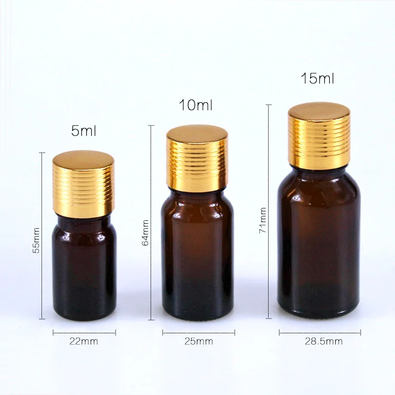 50 шт./лот 5ml10ml15ml портативный Янтарный стеклянный флаконы капельницы флаконы для эфирных масел с отверстием редуктор и крышка проба бутылки
