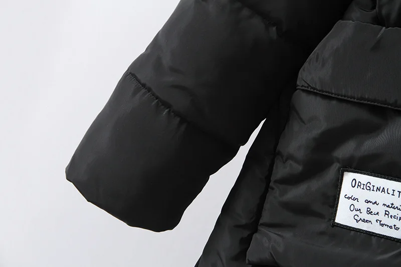 MINWLJ брендовая одежда размера плюс 3XL 4XL Зимняя парка женская одежда черного цвета с капюшоном и воротником из хлопка 136