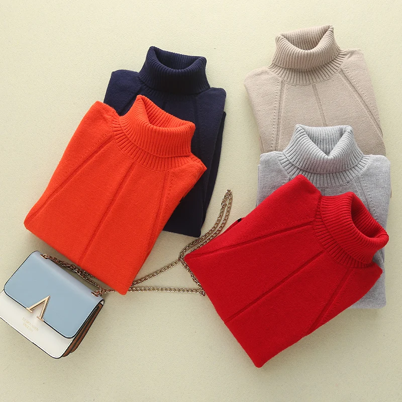 Осенне-зимний кашемировый свитер женский свободный короткий пуловер с высоким
