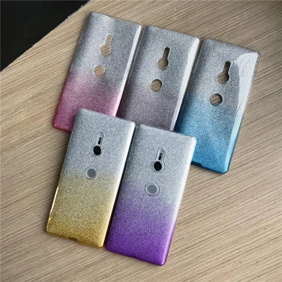 Glitter Gradient Silicone Case For Sony XZ3 XZ XZ1 XZ2 XZ4 Compact Z5 Cover Soft Xperia X XA XA1 XA2 XA3 Ultra |