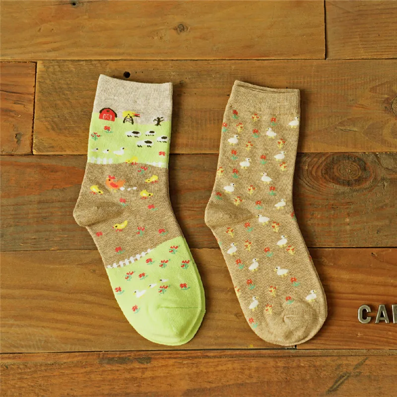 Женские хлопковые носки с рисунками Caramella 2 пара/лот|cotton socks for woman|socks womenfashion women |