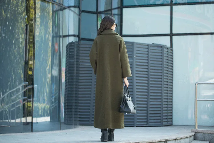 Новинка 2019 женская одежда шерстяное пальто большого размера длинное модное