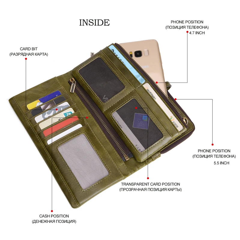 JOYIR хит женские длинные клатчи кошельки новый дизайн RFID Женский кошелек