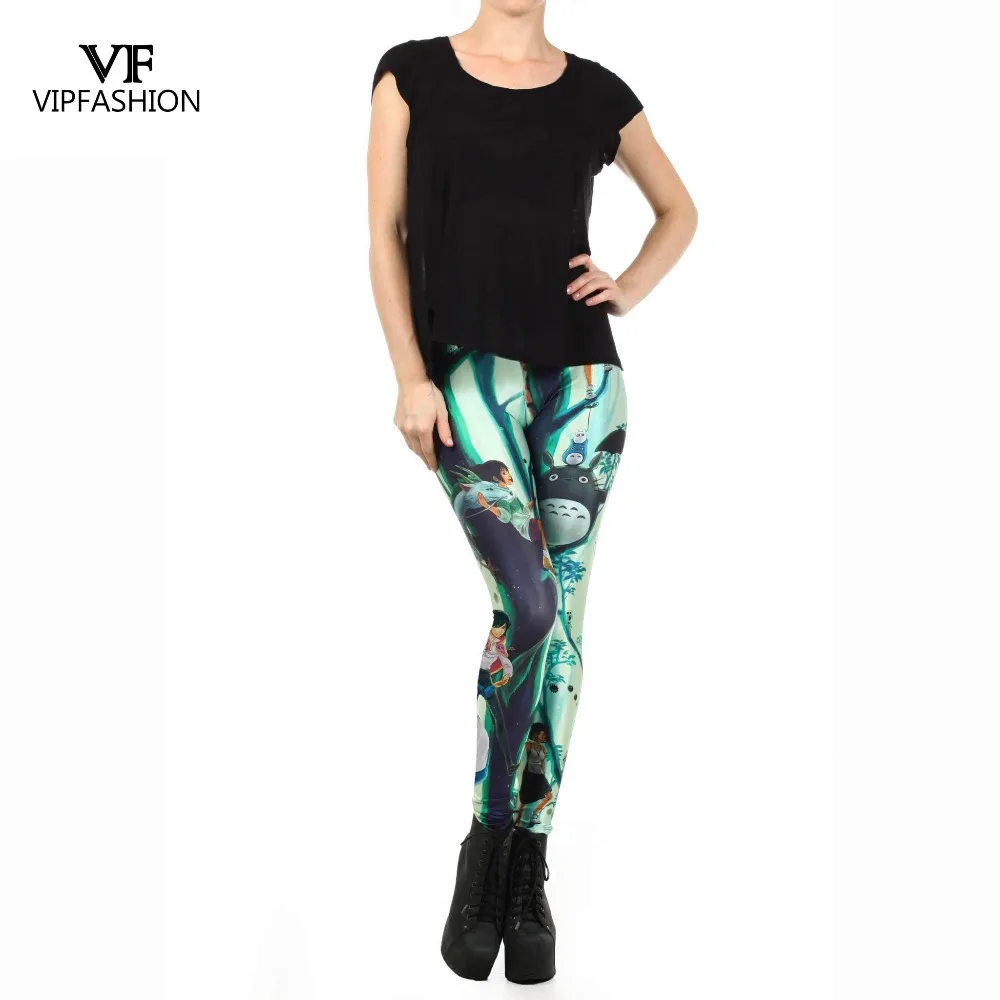 VIP Мода 2019 женские леггинсы на весну модная летняя fashionMy 3d сосед Тоторо печатных с