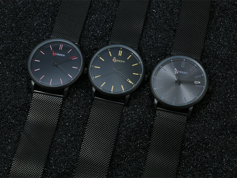 Лидирующий бренд CURREN Мужские часы из нержавеющей стали Аналоговый дисплей
