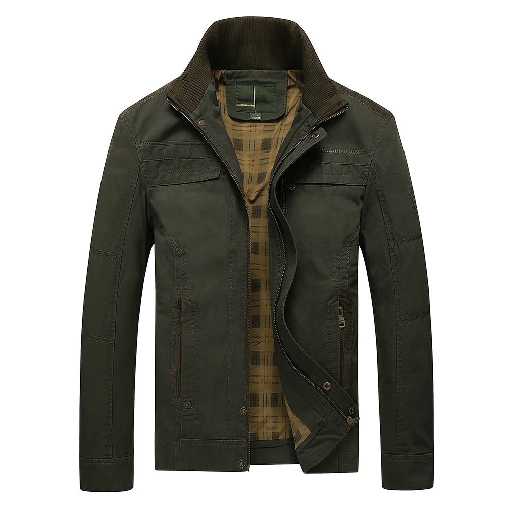 Army green Весенне-осенние хлопковые военные армейские куртки, мужские пальто с несколькими карманами, ветровка, Куртка карго, мужская куртка-бомбер, hombre - Цвет: Army green
