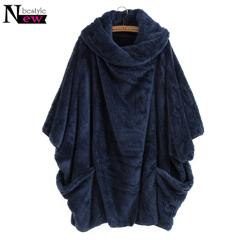 Женская двухсторонняя накидка из овечьей шерсти свободная куртка с рукавом